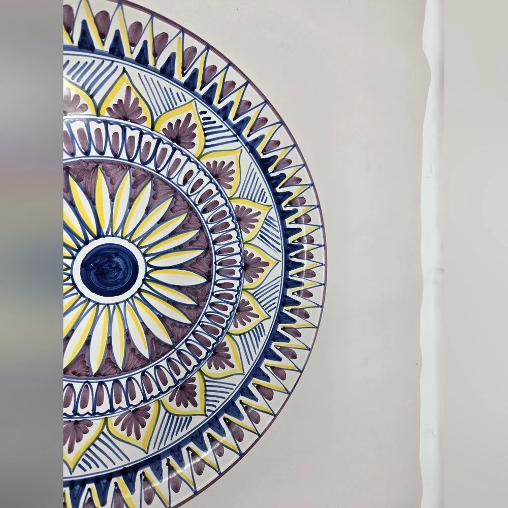 Italian Dipinto A Mano Sorrento Decorative Wall Plate Hand Painted Sunflower